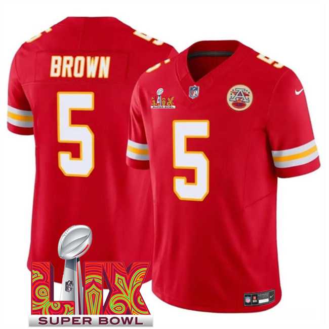Men & Women & Youth Kansas City Chiefs #5 Hollywood Brown Red 2025 Super Bowl LIX Patch F.U.S.E. Vapor Limited Stitched Jersey,We sell and wholesale Men & Women & Youth Kansas City Chiefs #5 Hollywood Brown Red 2025 Super Bowl LIX Patch F.U.S.E. Vapor Limited Stitched Jersey on line form chian!
